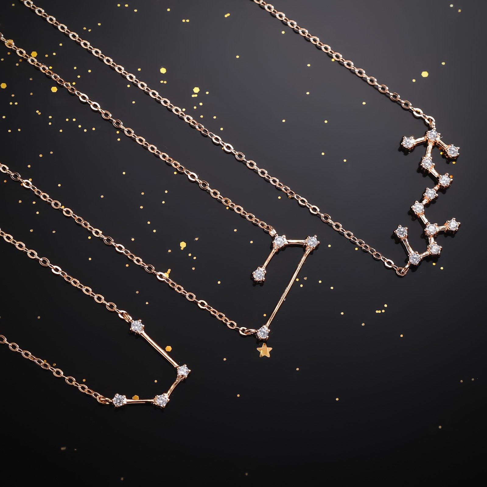 Rose Gold Constellation Fashion Necklace Set