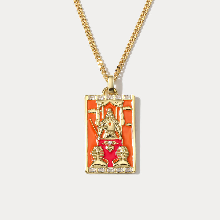 Selenichast The Chariot Tarot Card Necklace