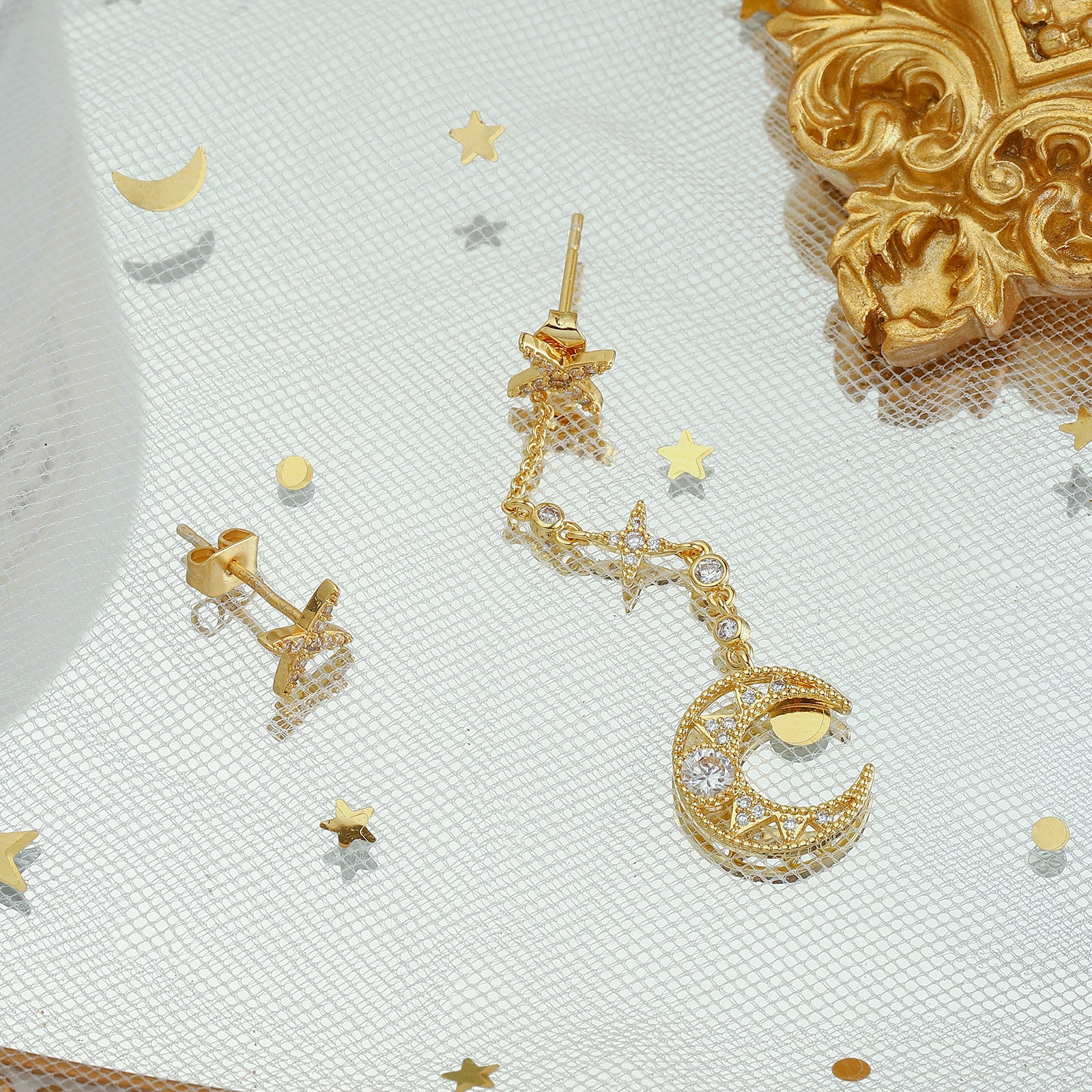 Moon Star Mismatched Earrings