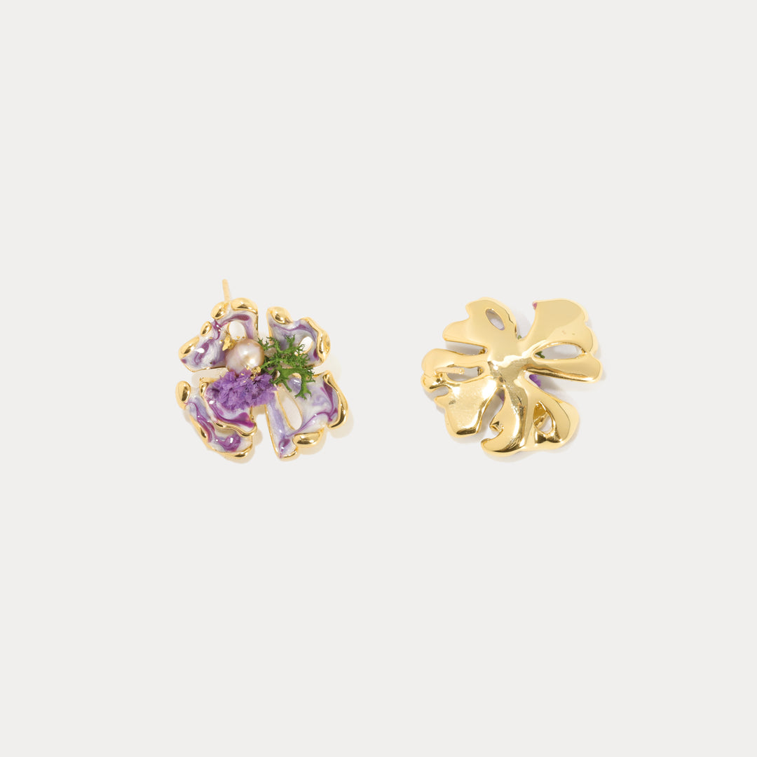 Selenichast Lavender Flower Earrings