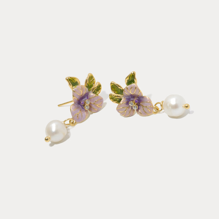 Selenichast Pansy Flower Earrings