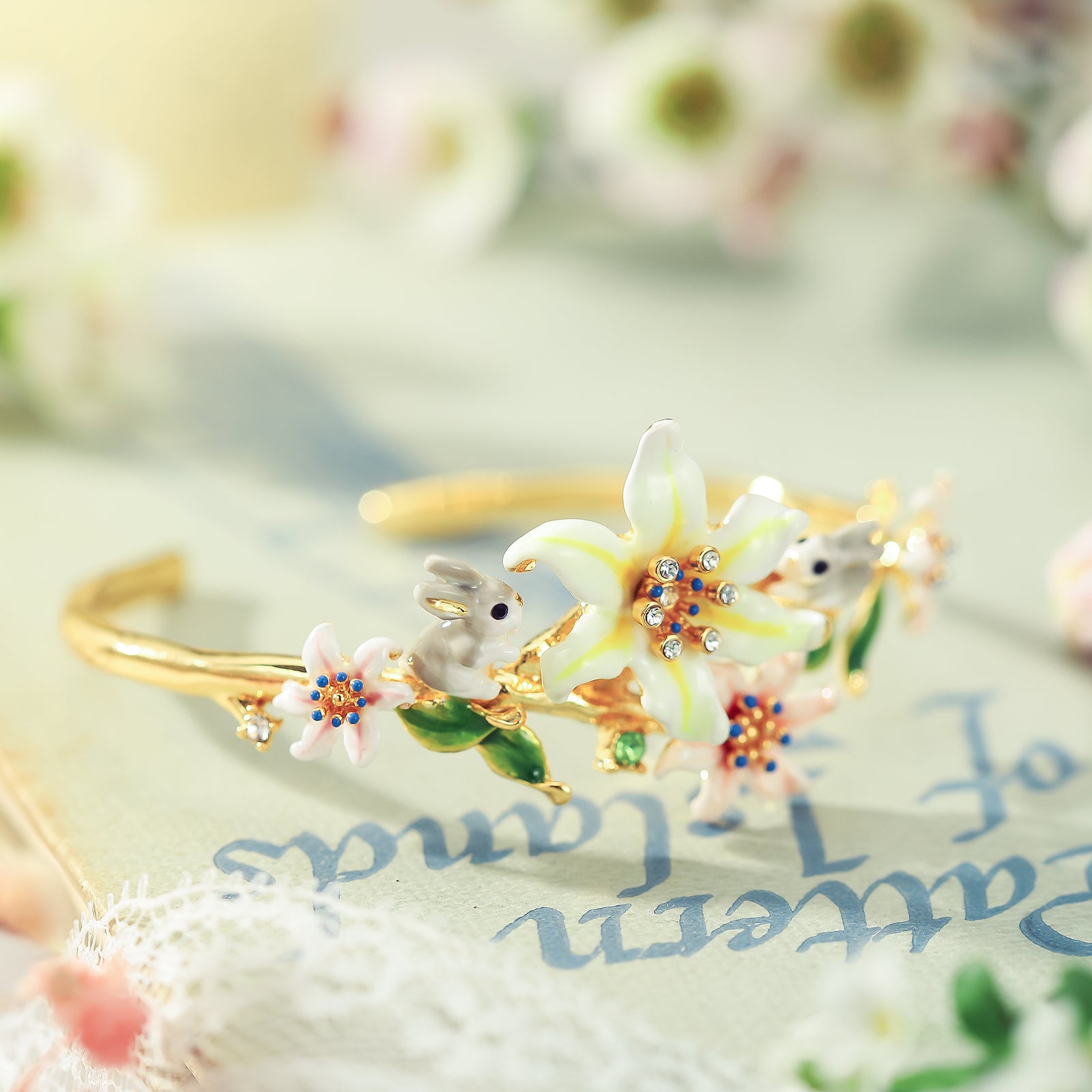 Fluffy Bunny Gold Bracelet