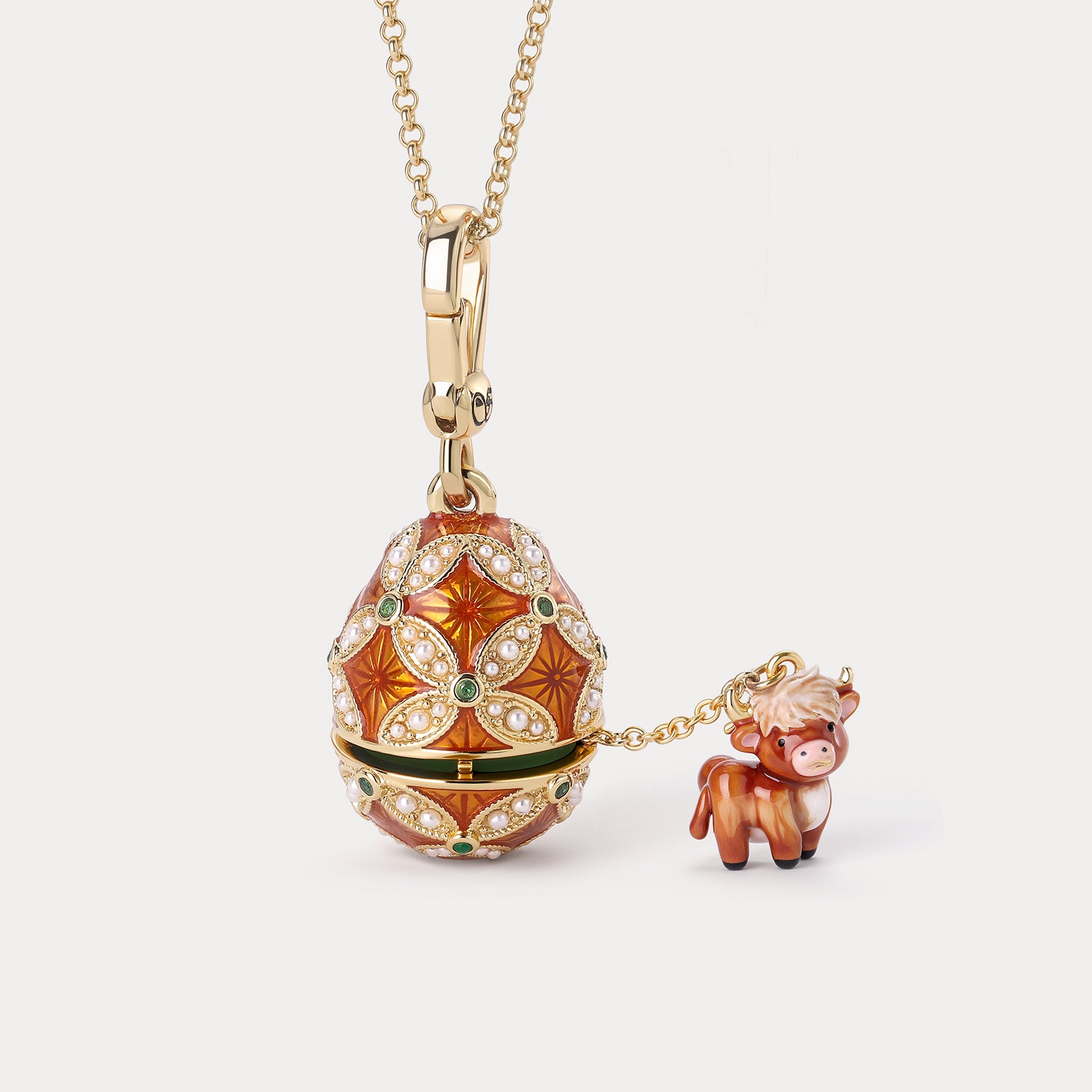 Selenichast Highland Cow Locket Necklace