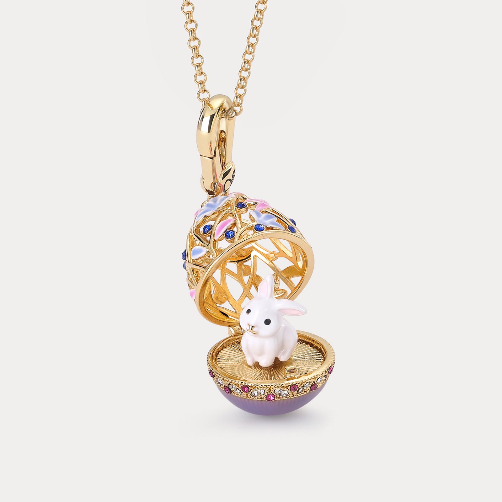 Rabbit Egg Locket Necklace
