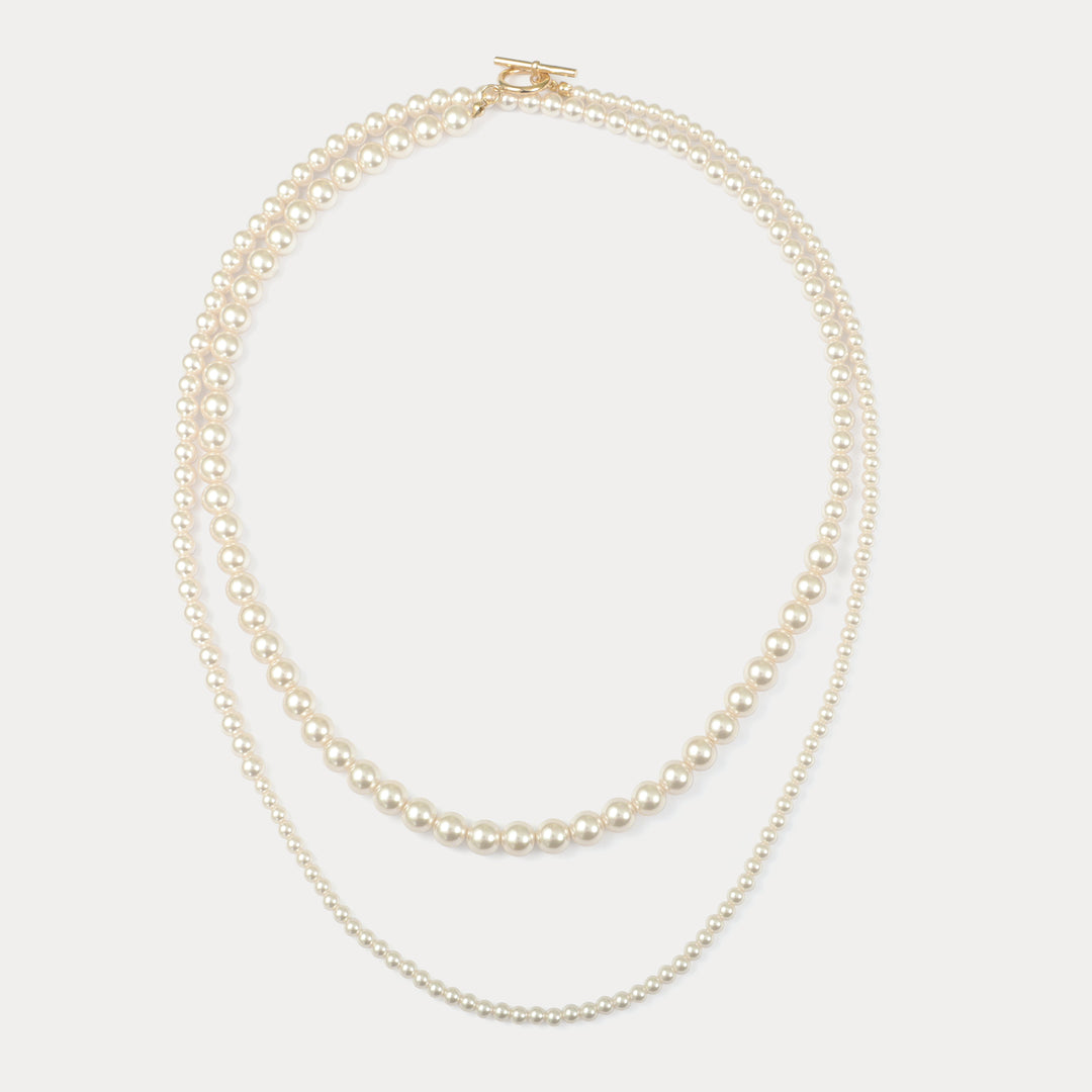 Selenichast Double Strand Pearl Necklace