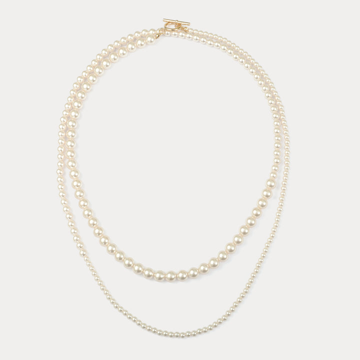 Selenichast Double Strand Pearl Necklace