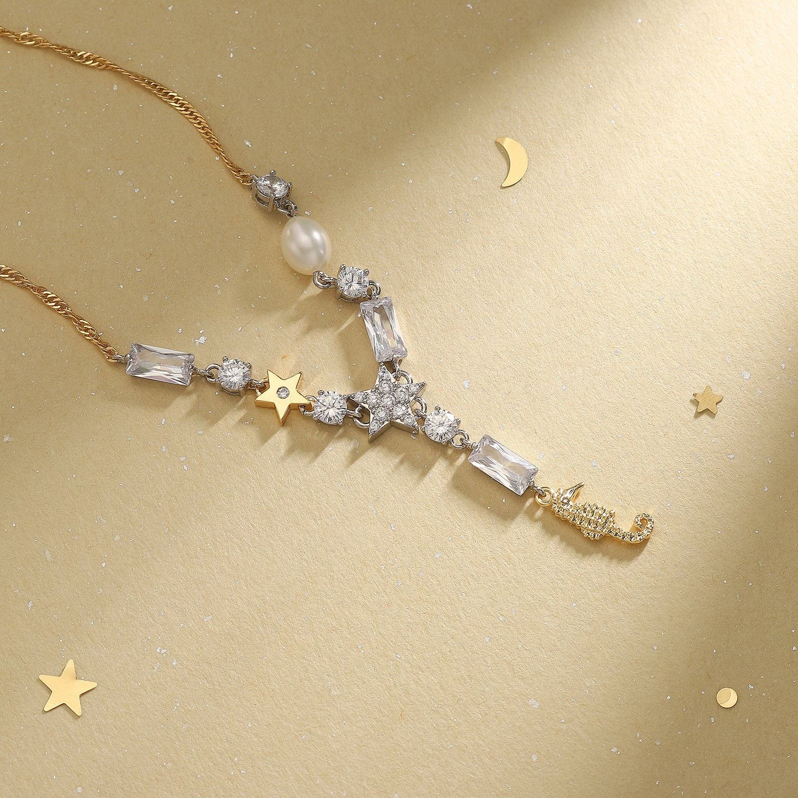 Seahorse Star Diamond Necklace