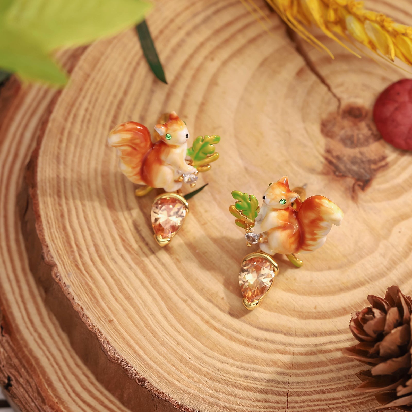 Diamond acorn earrings Clearance