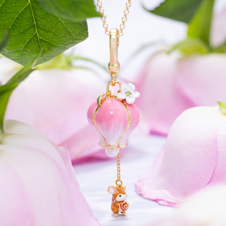 Rose Mouse Locket Necklace