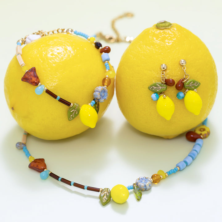 Colorful Lemon Beaded Bracelet