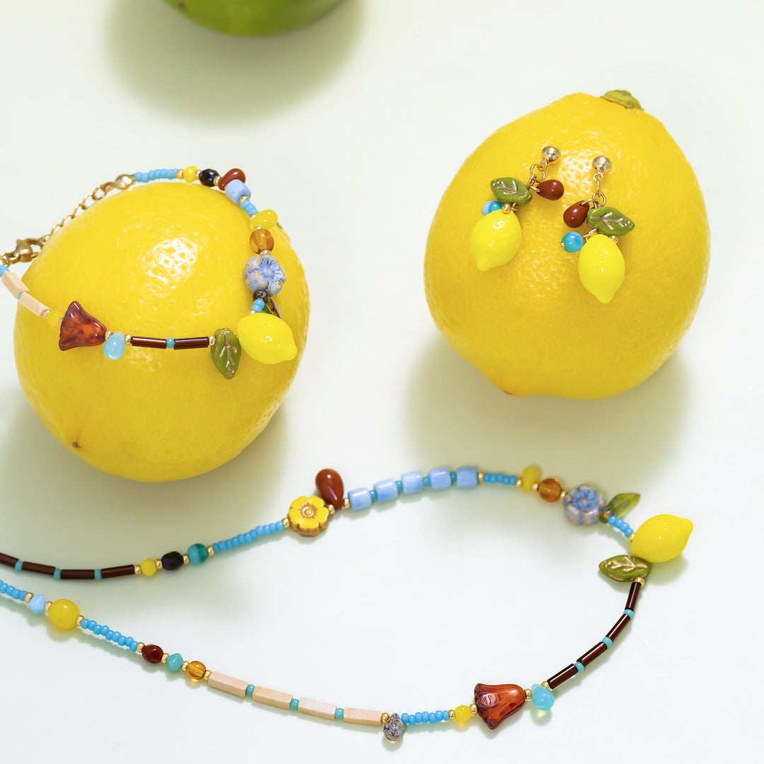 Colorful Lemon Beaded Bracelet