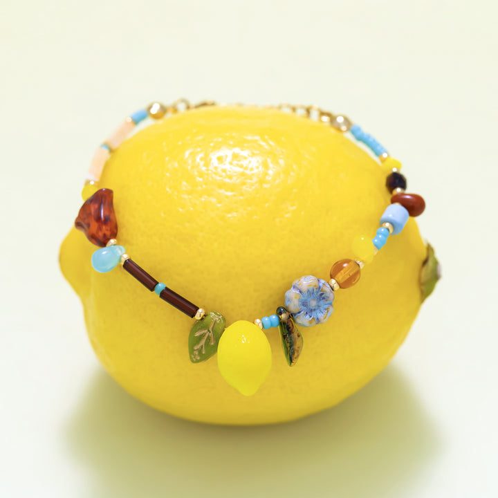 Colorful Lemon Beaded Bracelet