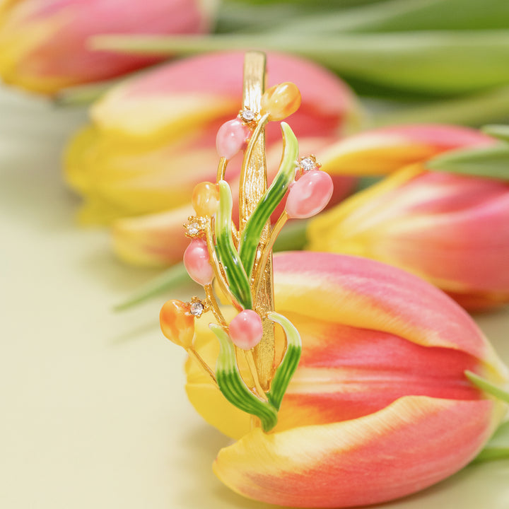 Enamel Tulip Cuff Bracelet
