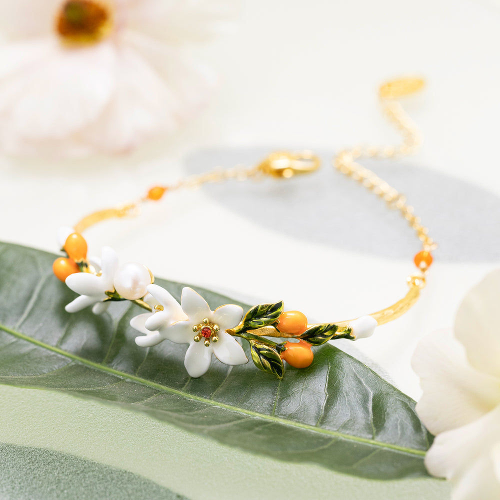 Selenichast Orange Blossom Bracelet Orange Jewelry