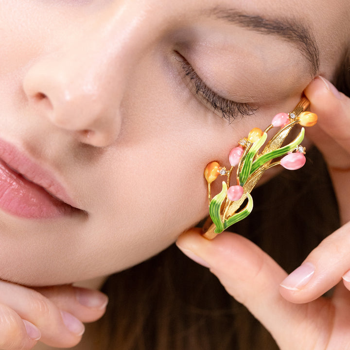 Enamel Tulip Cuff Bracelet