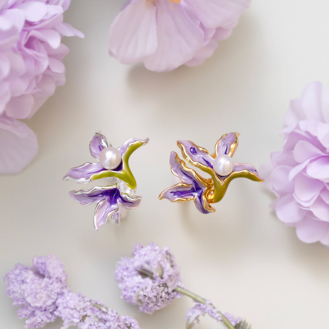 Silver Iris Ring Iris Jewelry Enamel Jewelry Selenichast 