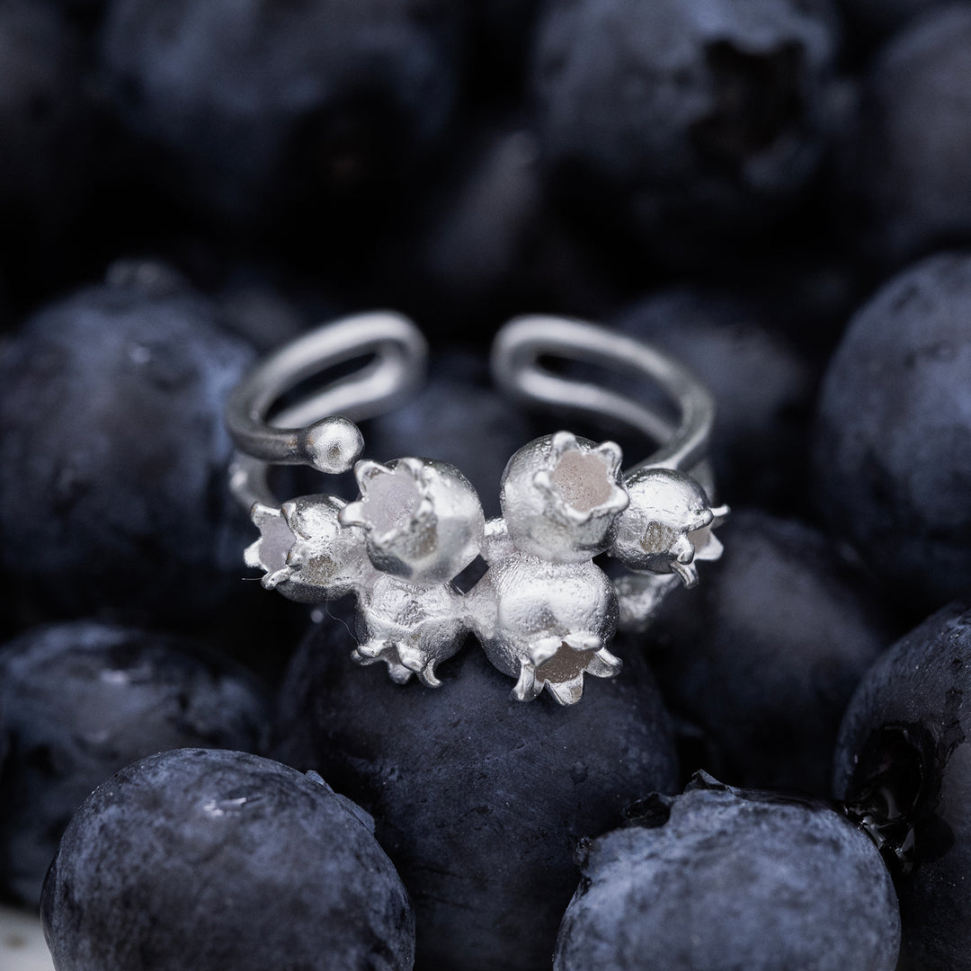 Selenichast Silver Blueberry Ring Silver Jewelry