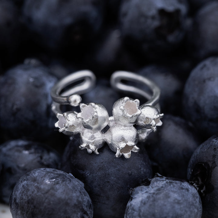 Selenichast Silver Blueberry Ring Silver Jewelry