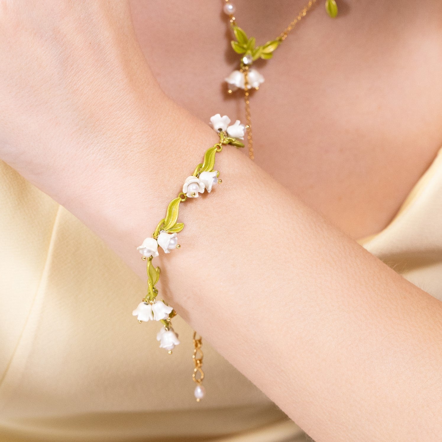 Lily Of The Valley Bracelet Glod Flower Bracelet Flower Jewelry