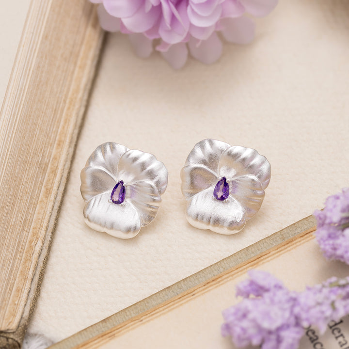 Selenichast Pansy Earrings Silver Earrings