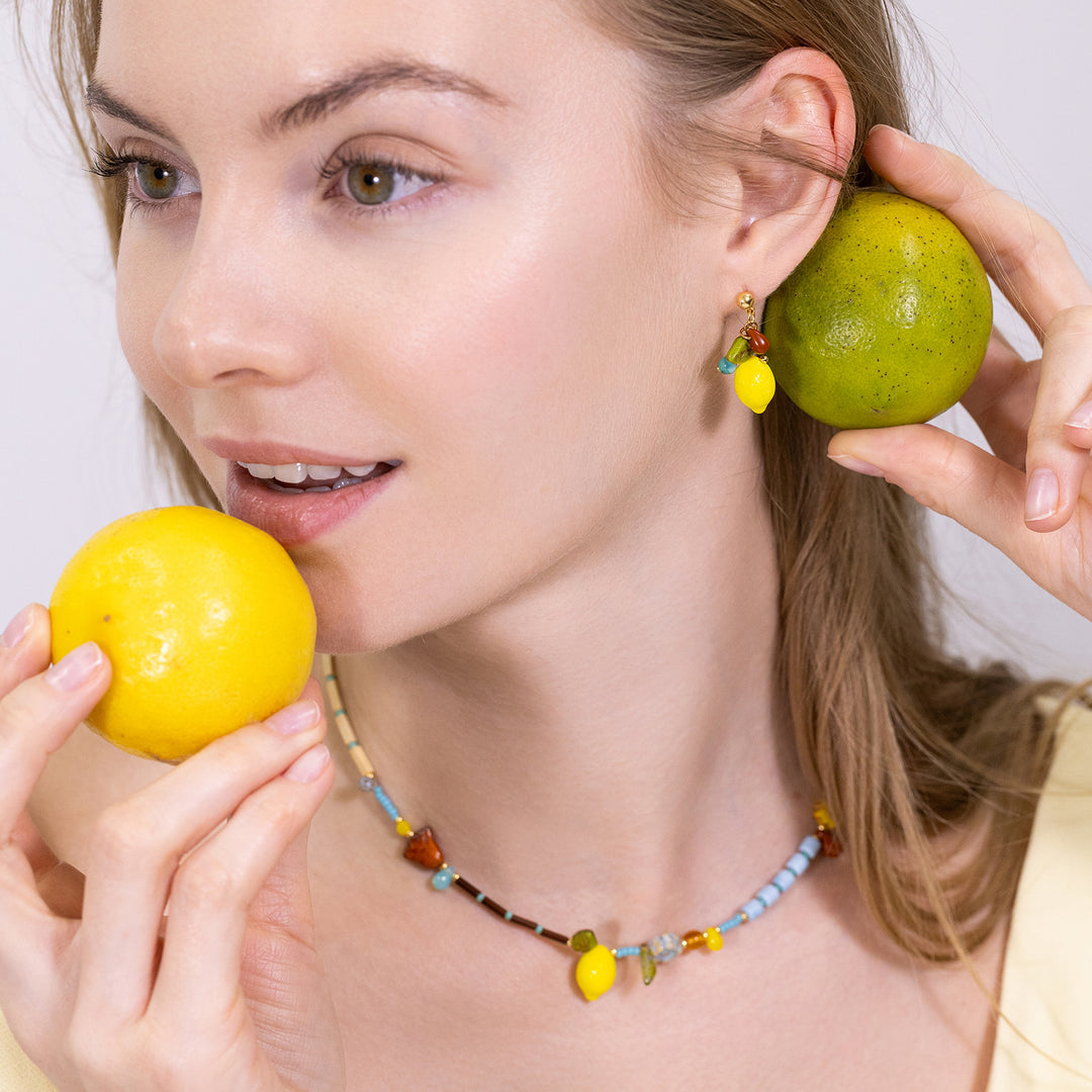 Lemon  Necklace Summer Jewelry