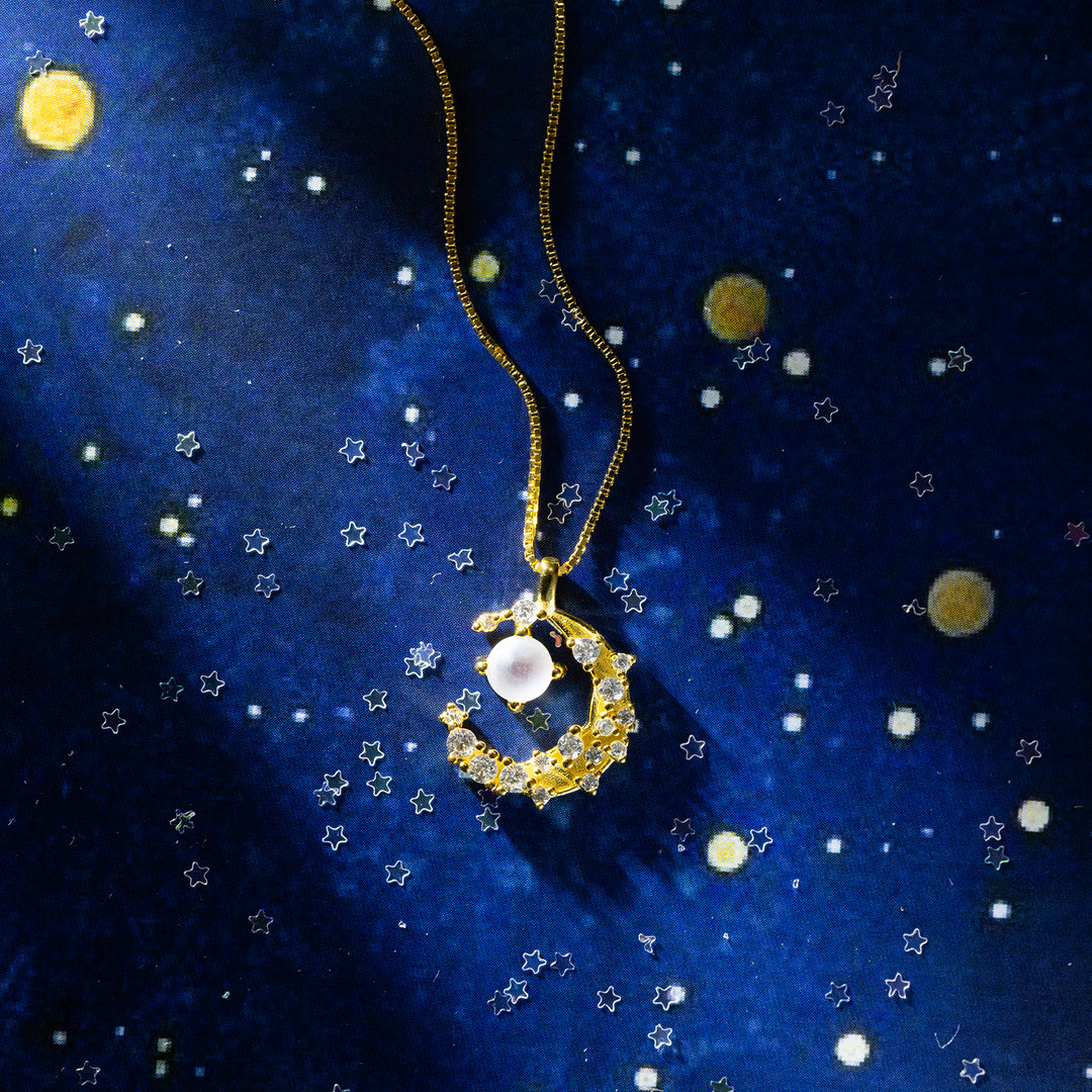 Selenichast Moon Necklace Gold Jewelry