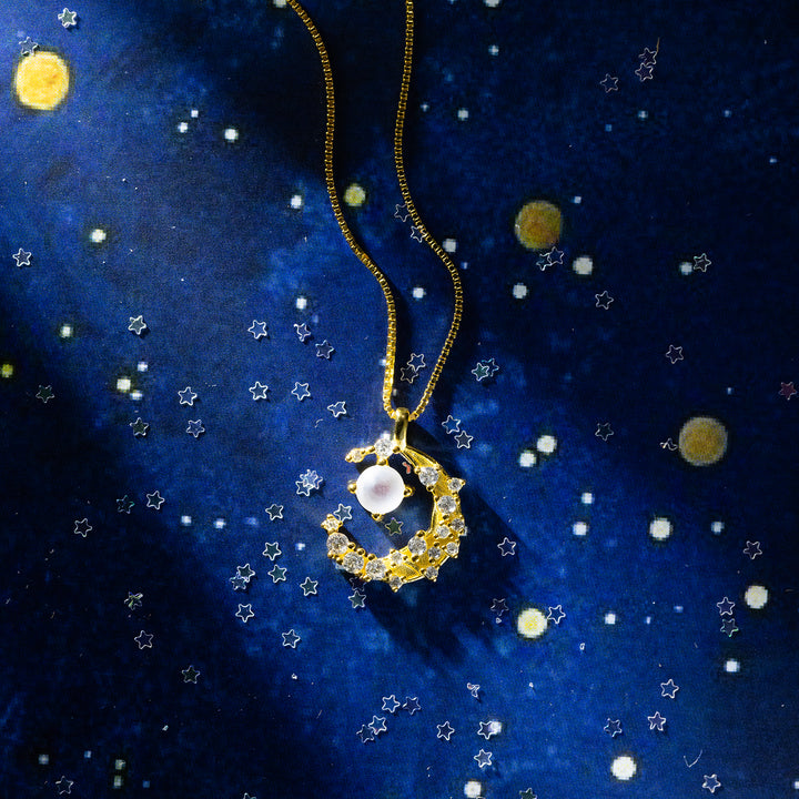 Selenichast Moon Necklace Gold Jewelry