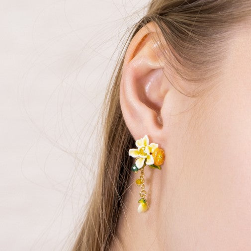 Orange Blossom Earrings Flower Jewelry