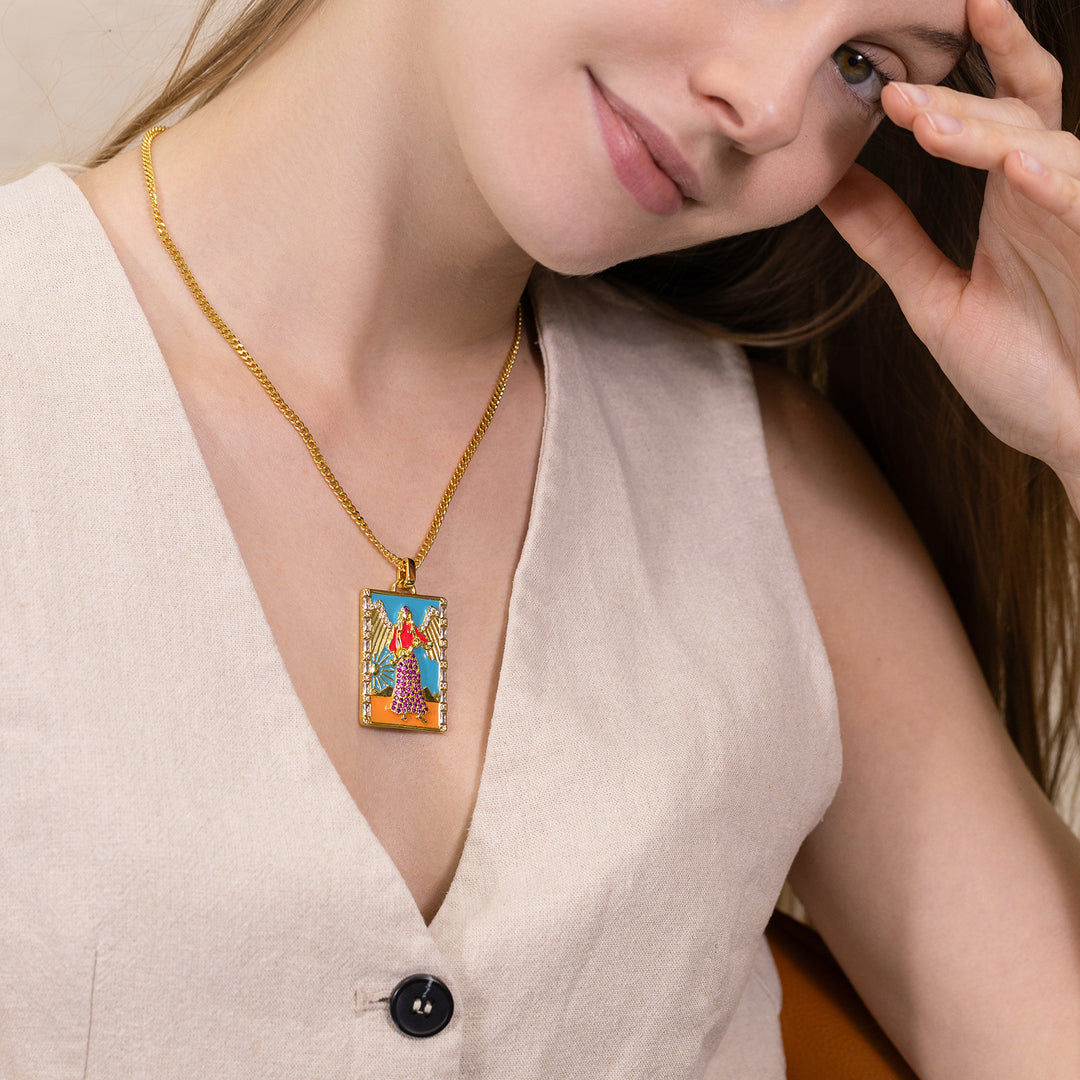 Collar de cartas del tarot de templanza