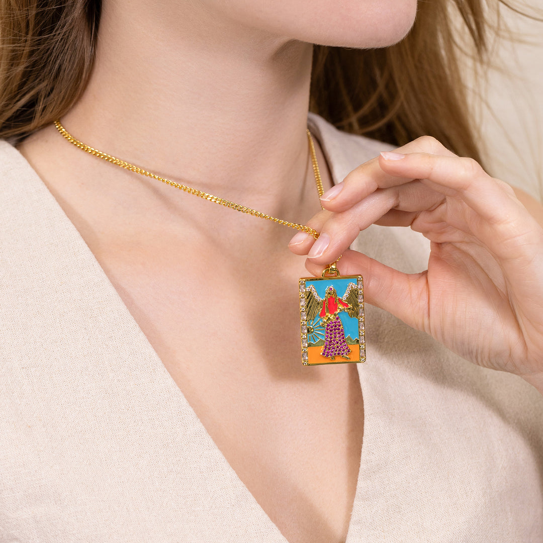 Collar de cartas del tarot de templanza