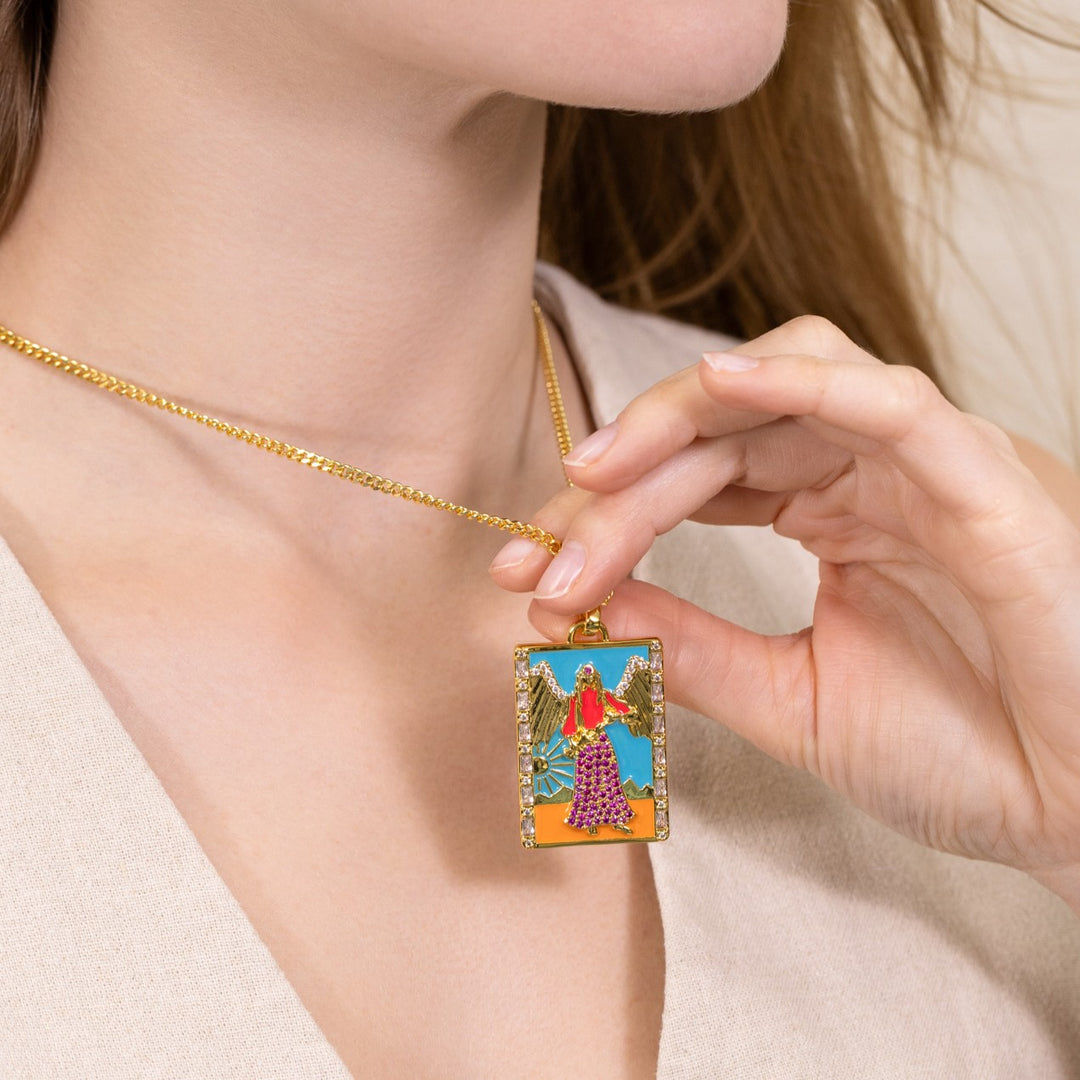 Tarot Card Necklace Astrology Jewelry