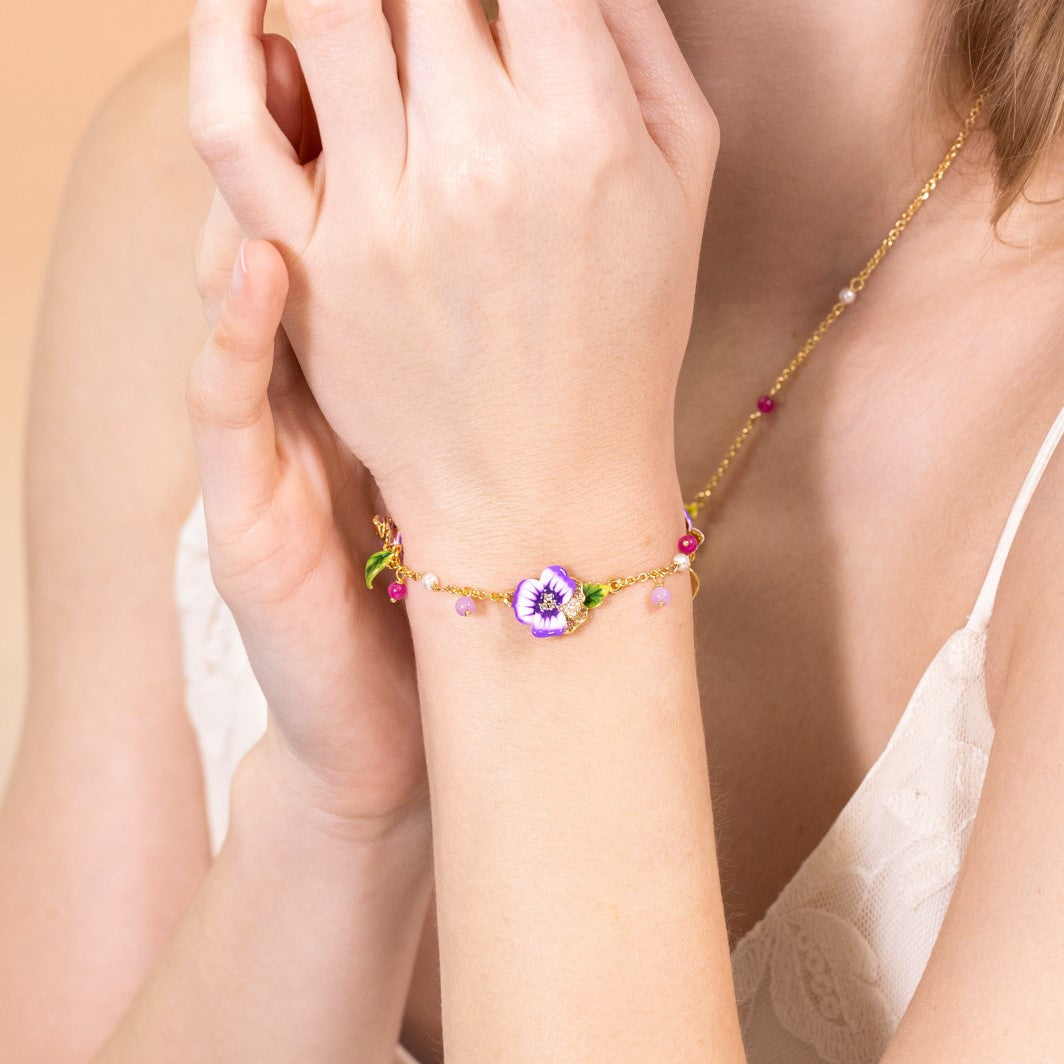 Pansy Bracelet Nature Inspired Jewelry