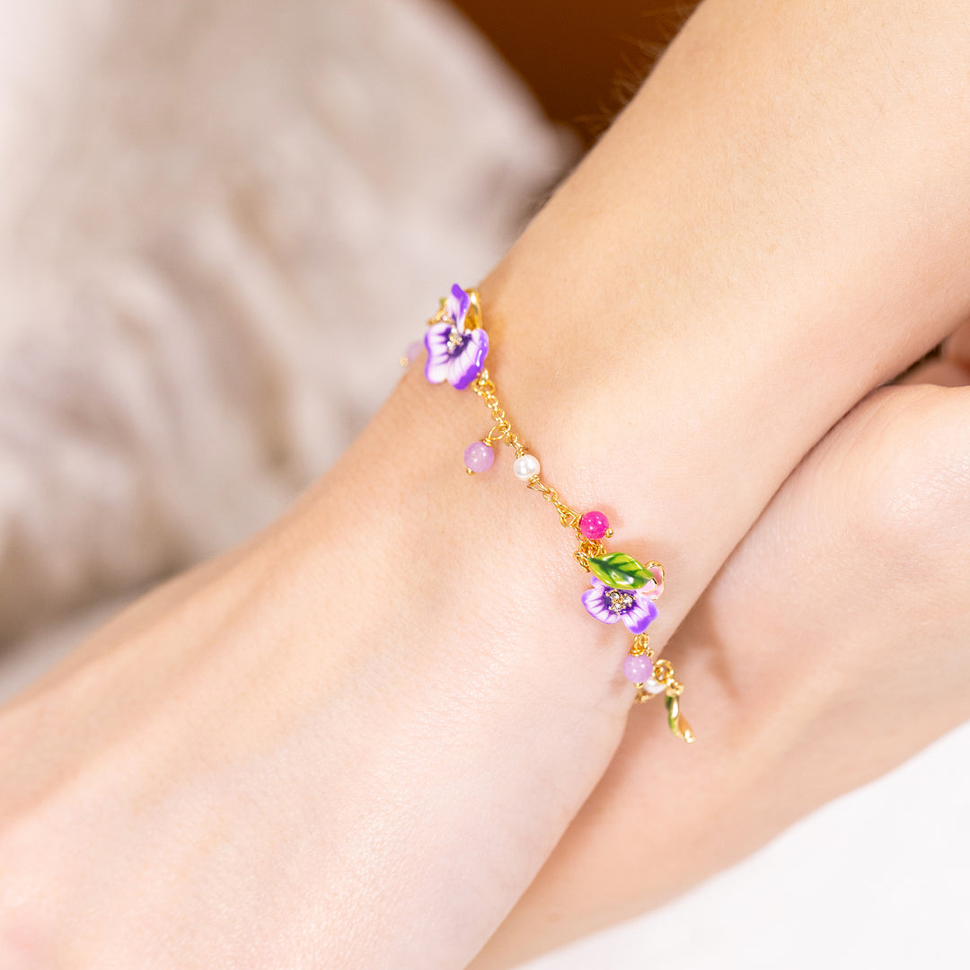 Purple Pansy Bracelet