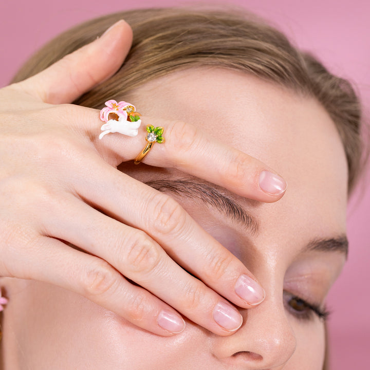 Lily Rabbit Ring Nature Inspired Jewelry