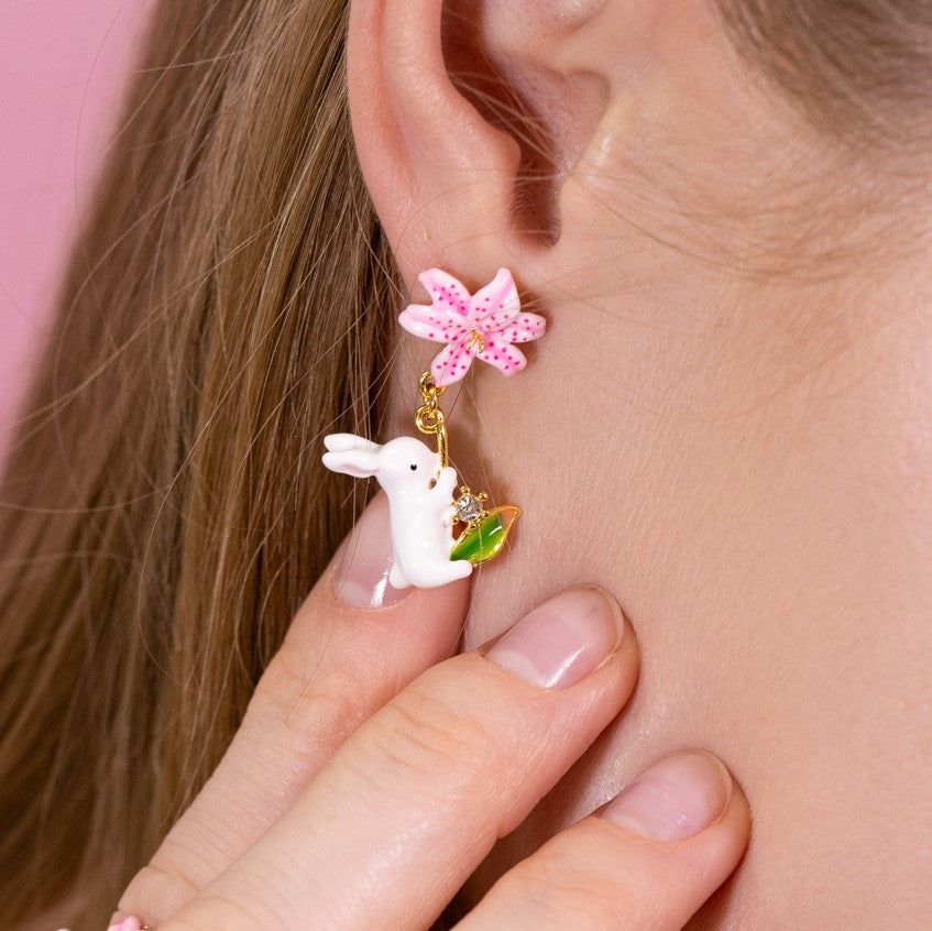 Rabbit Earrings Lily of the valley Earrings 