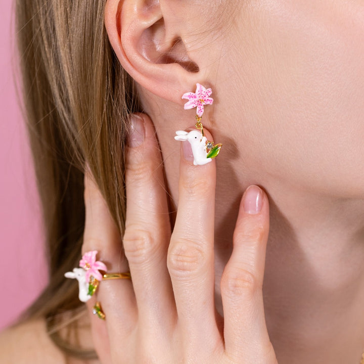 Earrings Rabbit Enamel Jewelry