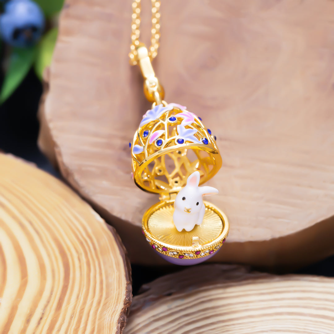 Rabbit Egg Locket Necklace