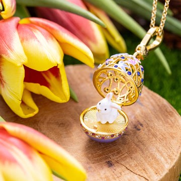 Rabbit Egg Locket Necklace Selenichast
