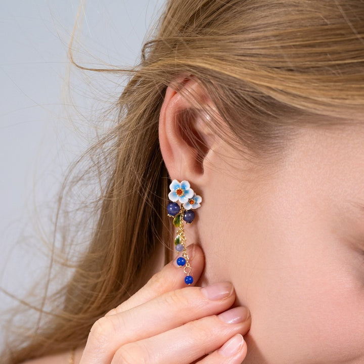 Blueberry Earrings Flower Jewelry 