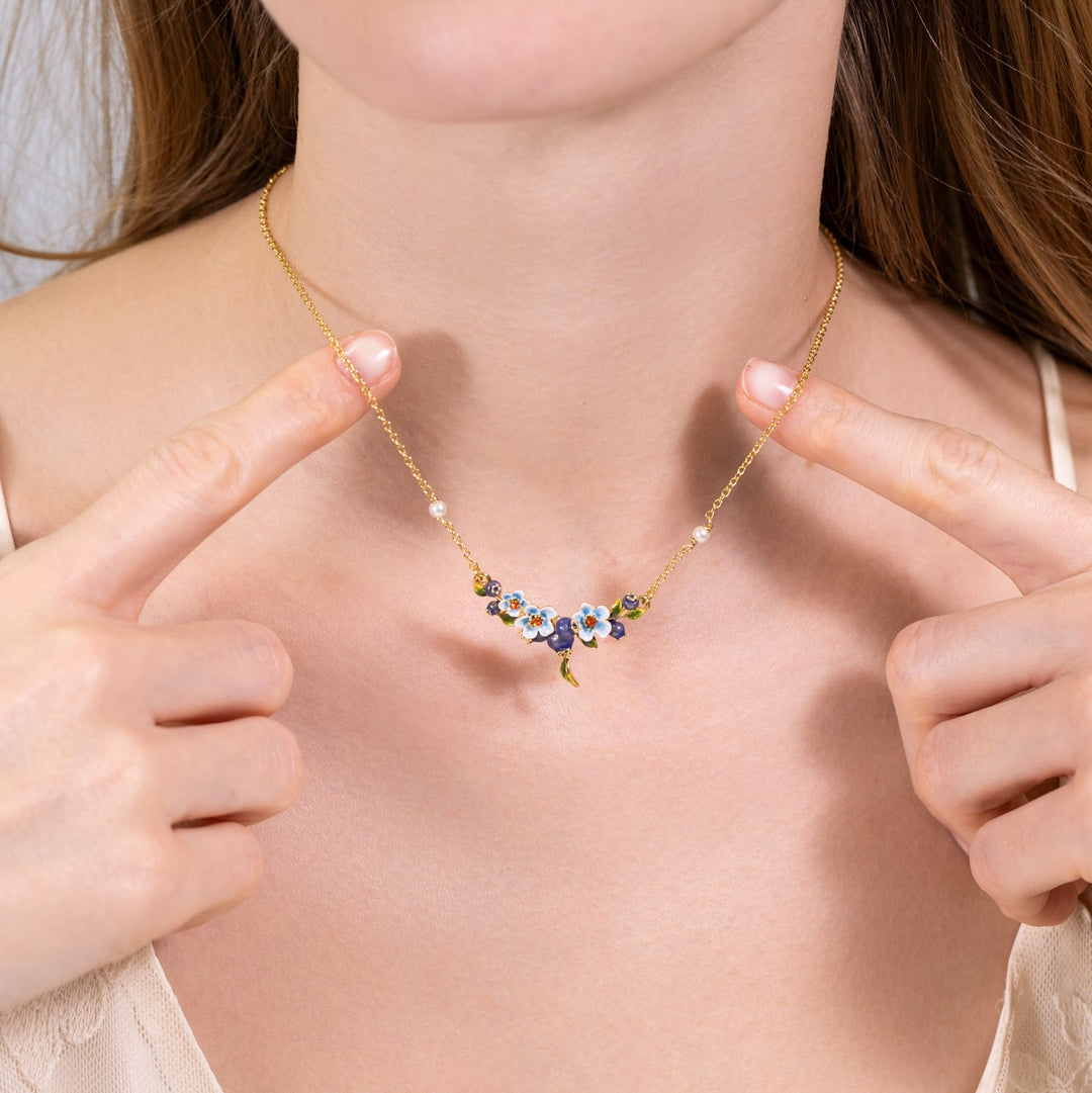 Blueberry Necklace Flower Jewelry