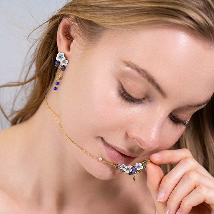 Blueberry Necklace Enamel Jewelry