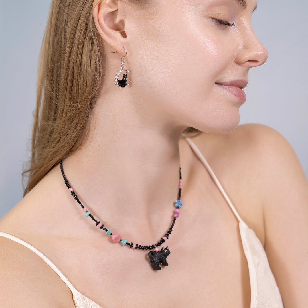 Beaded Necklace Cat Jewelry
