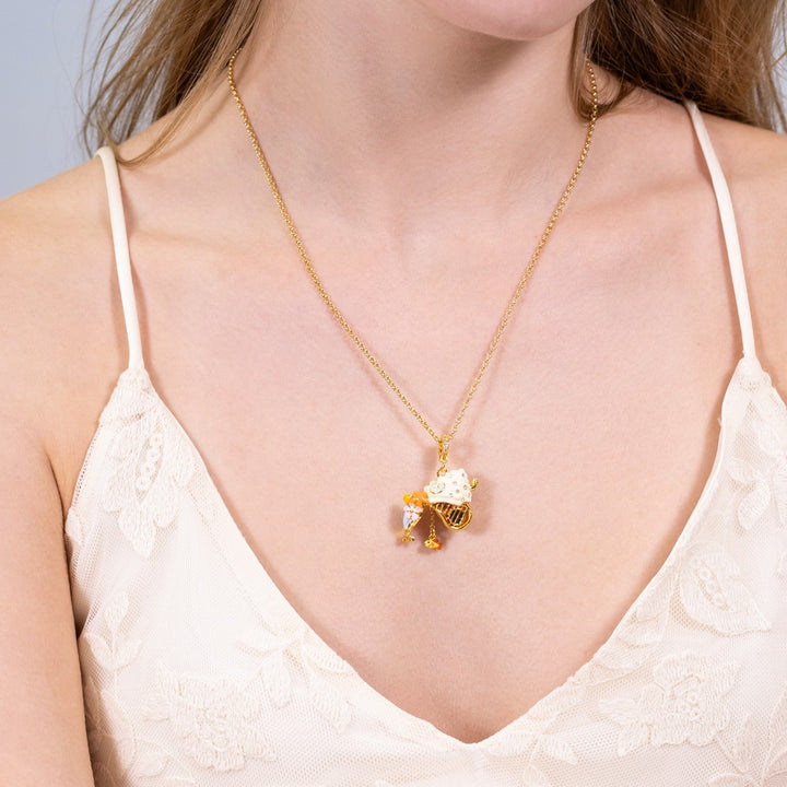 Seashell Locket Necklace Enamel Jewelry