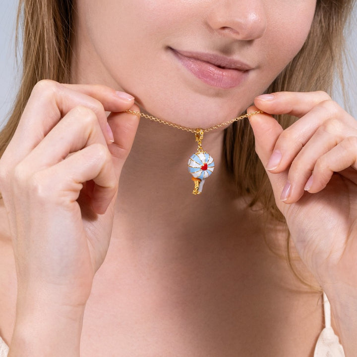 Under Umbrella Lovers Necklace Enamel Necklace