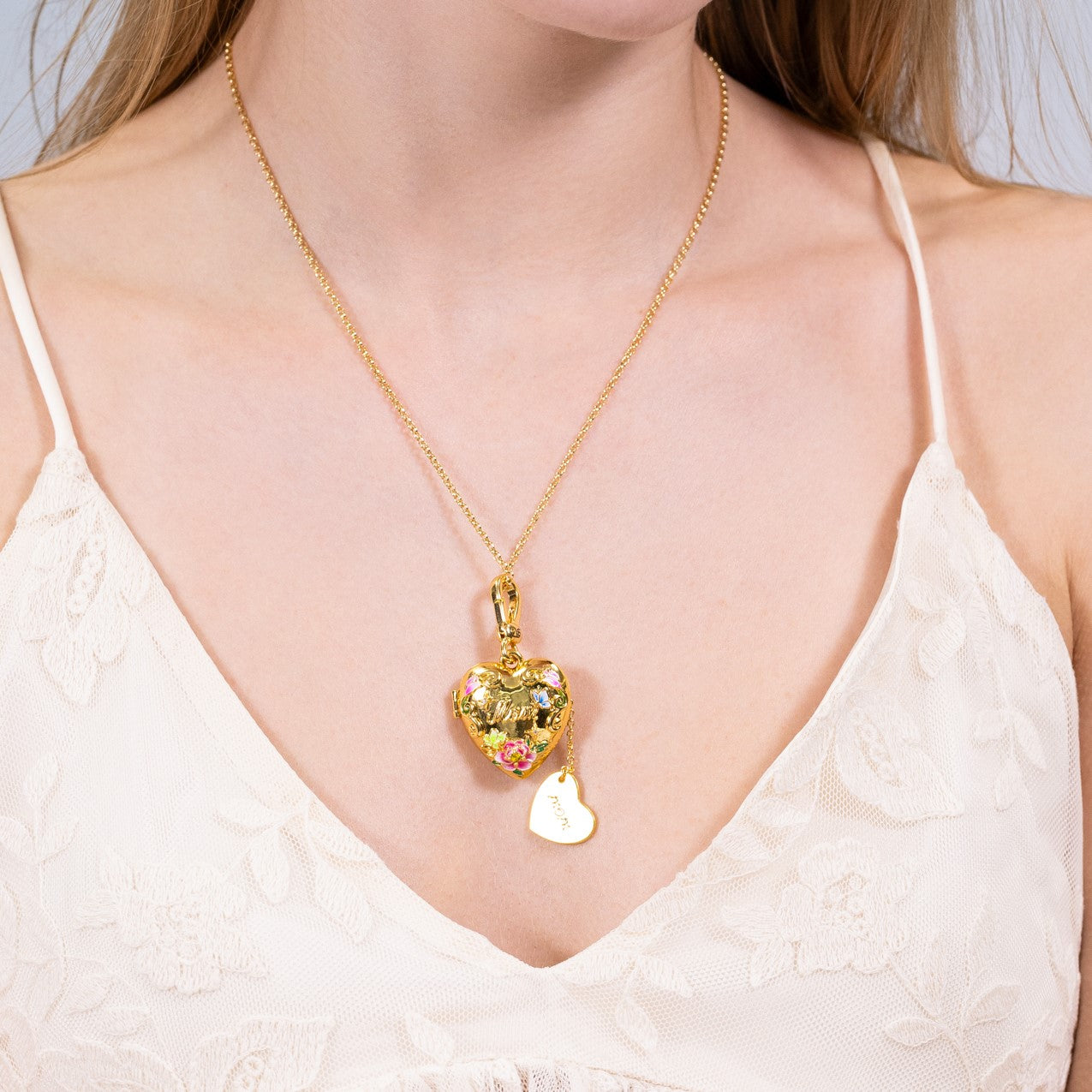 Heart shaped necklace Locket Necklace Long Necklace