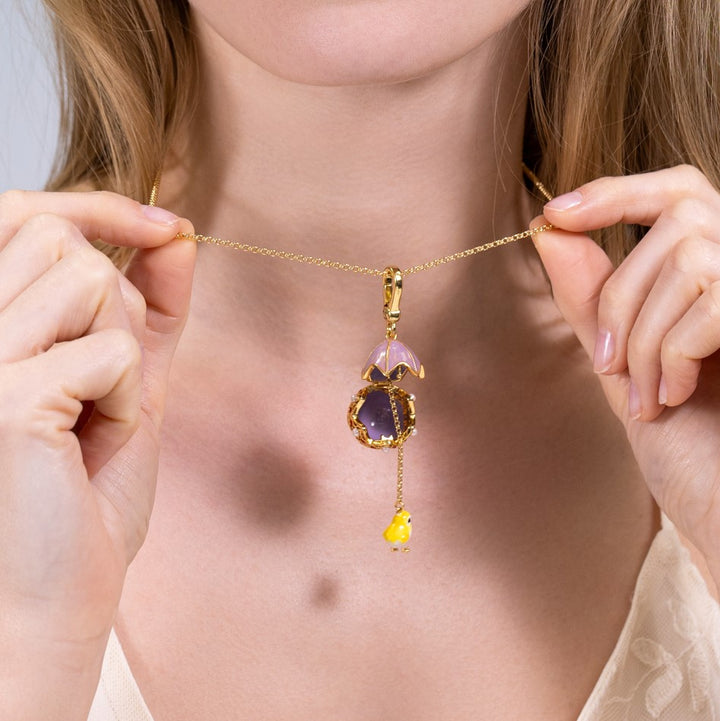 Chicken Locket Necklace Enamel Jewelry