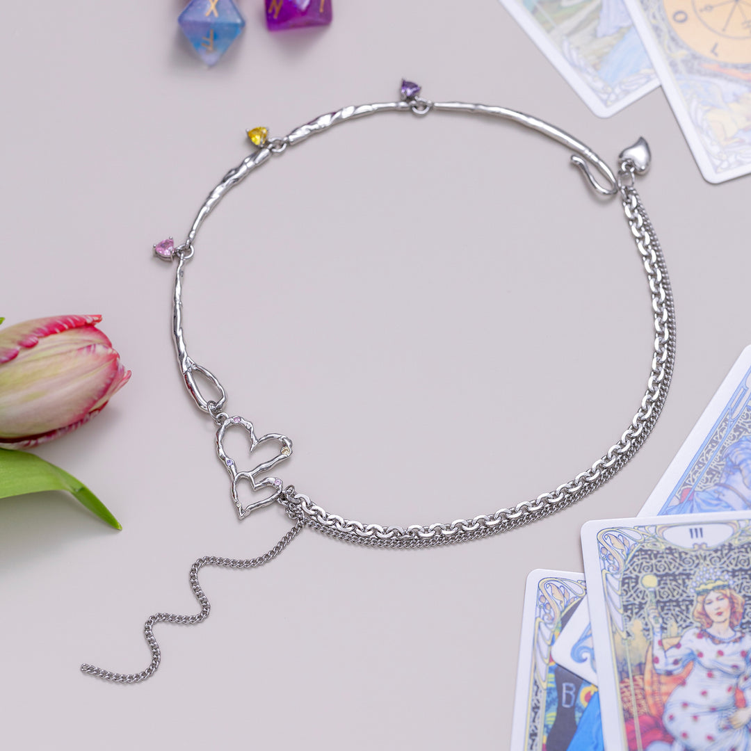 Selenichast Heart Lariat Necklace