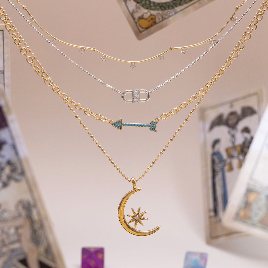 Selenichast Moon Star Layered Necklace