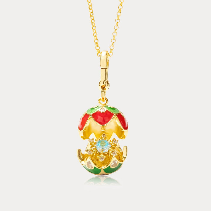Christmas Ball Snowflake Locket Necklace