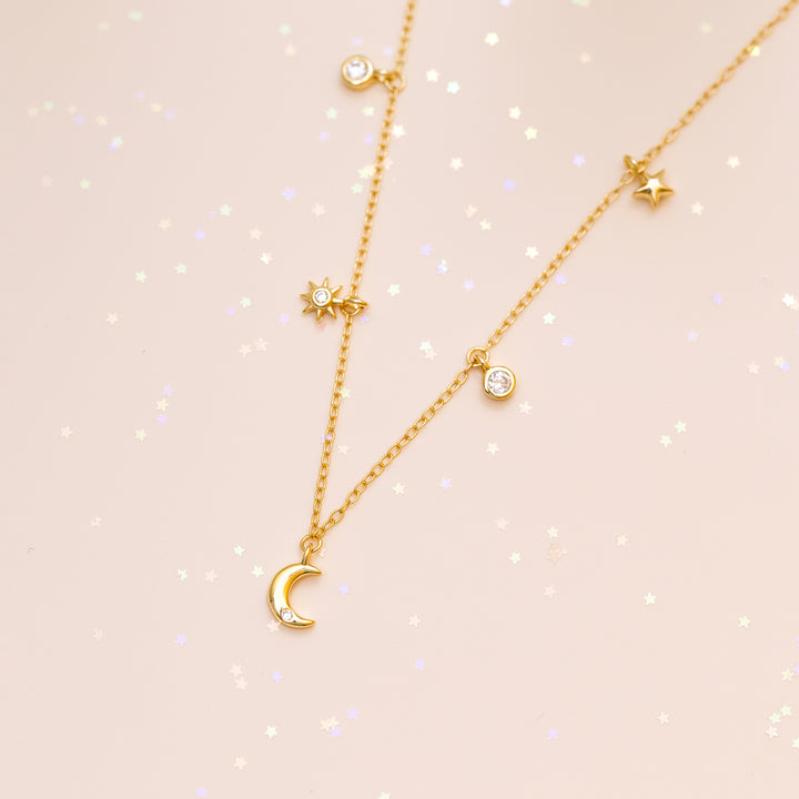 Moon Star Charm Necklace